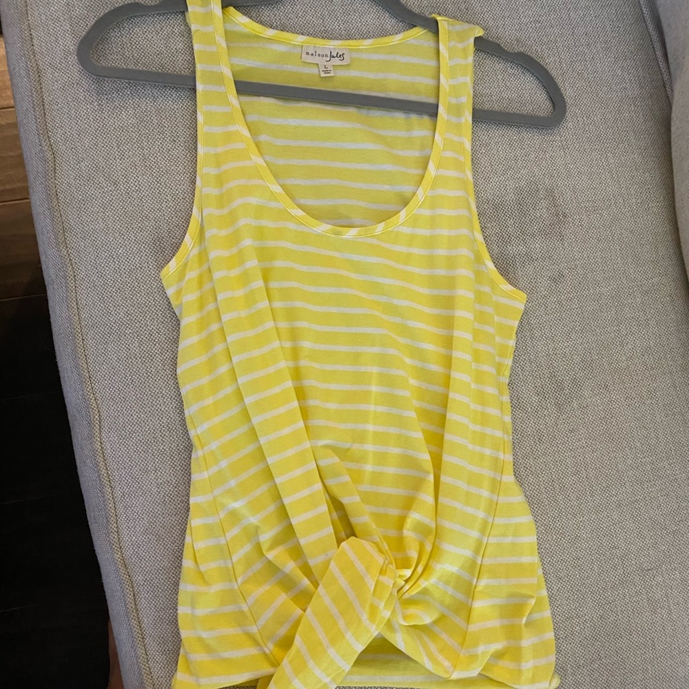 Yellow and white striped top